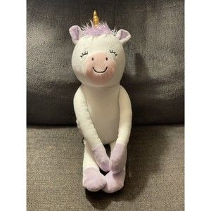 At Home Tiny Dreamers Plush Stuffed White Unicorn 18 Inches Tall Gold Horn